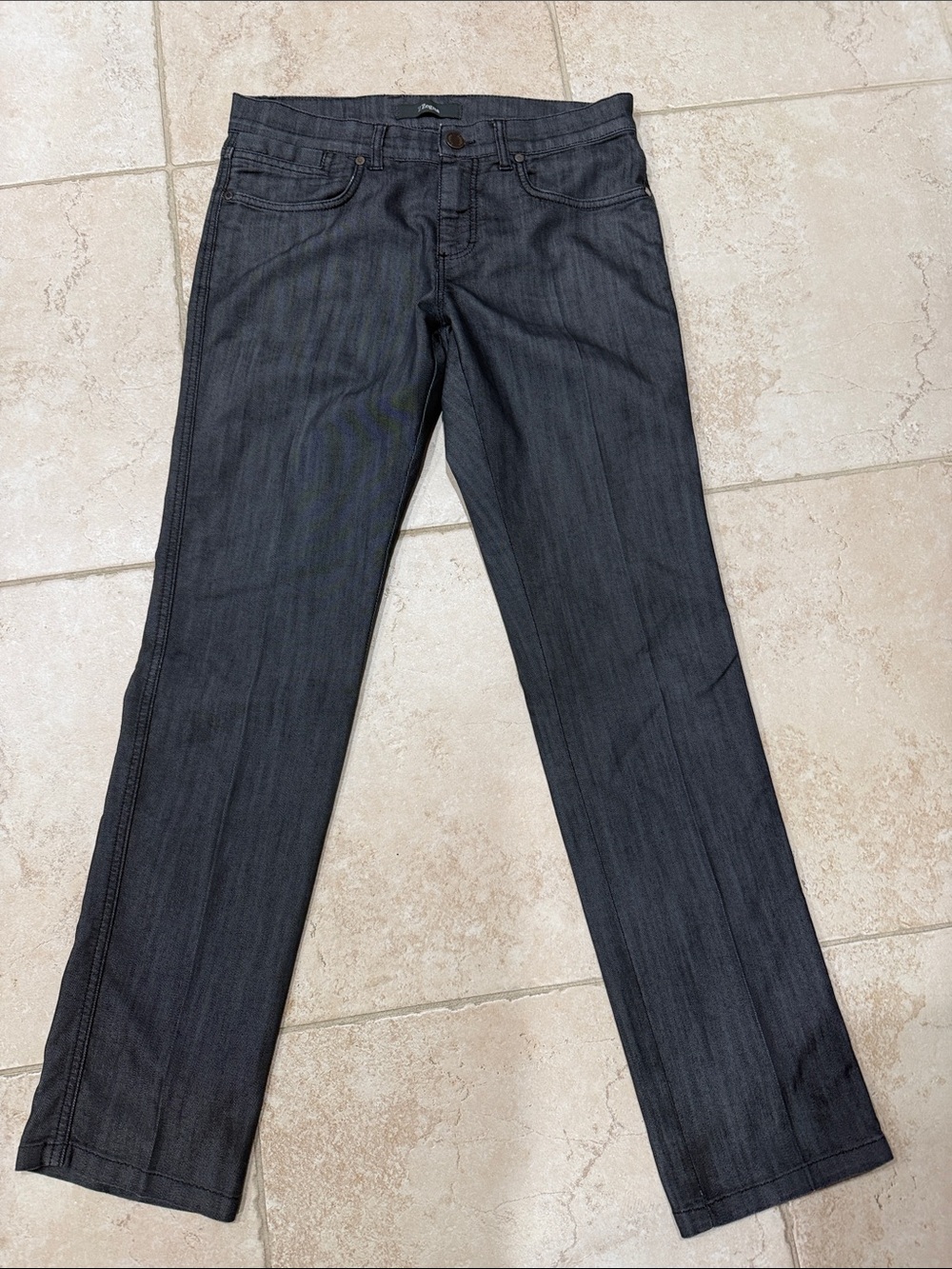 Z Zegna mens Charcoal Straight-Leg Jeans 32